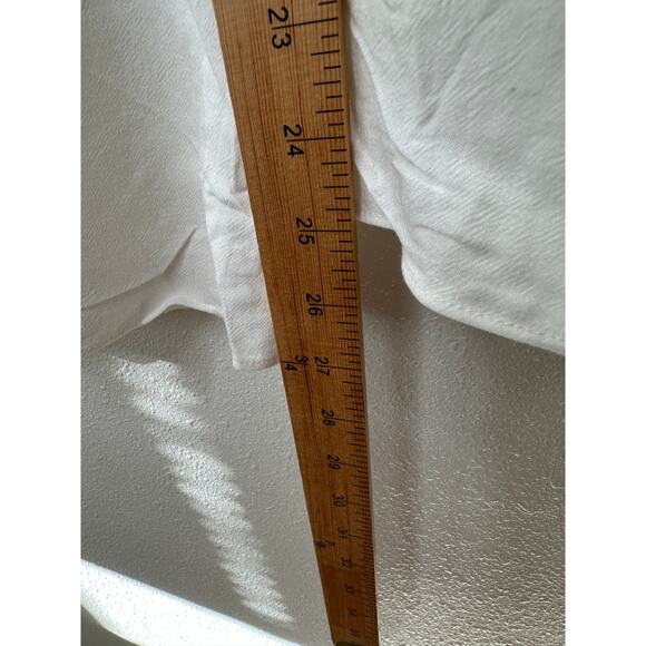 Acoa Off White Elastic Waist Pocketed Lined Flowy Pant XS - Picture 15 of 16